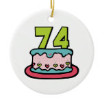 74 Year Old Birthday Cake Christmas Tree Ornaments