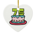 75 Year Old Birthday Cake Christmas Tree Ornament