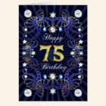 75th birthday card with masses of jewels cards