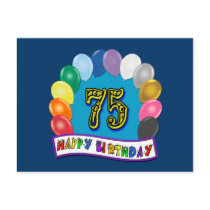 75th Birthday Gifts with Assorted Balloons Design Postcard