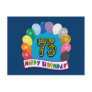 75th Birthday Gifts with Assorted Balloons Design Postcard