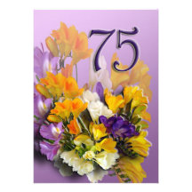 75th Birthday Party Invitation - Bouquet