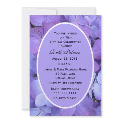 75th Birthday Party Invitation -- Hydrangea by henishouseofpaper