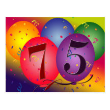 75th birthday party invitation post cards