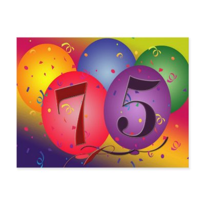 75th birthday party invitation post cards by perfectpostage