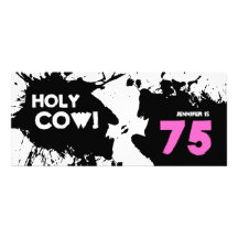 75th Birthday Party Invitations - Holy Cow!