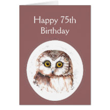 75th Birthday Who Loves You, Cute Owl Humour Greeting Cards