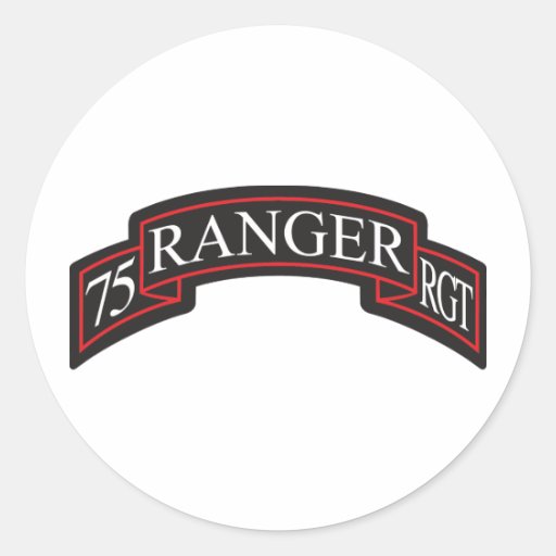 75th Ranger Regiment Scroll Round Sticker