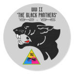 761st TANK BATTALION, BLACK PANTHERS, WW II Round Stickers