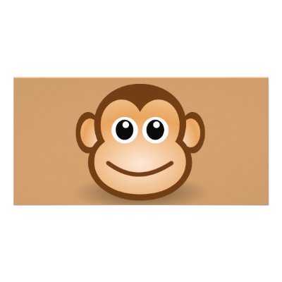 76-Free-Cute-Cartoon-Monkey-Clipart-Illustration Photo Greeting Card by CreativeColours