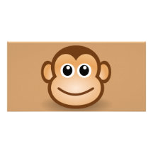 76-Free-Cute-Cartoon-Monkey-Clipart-Illustration Photo Greeting Card