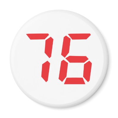 76 seventy-six red alarm clock digital number magnets by Tomaniac