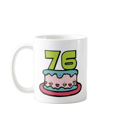 76 Year Old Birthday Cake Coffee Mug by Birthday_Bash