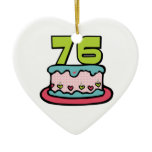 76 Year Old Birthday Cake Christmas Ornament