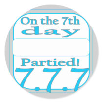 777 NameTage Round Stickers