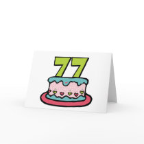 77 Year Old Birthday Cake Greeting Cards