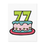 77 Year Old Birthday Cake Post Card
