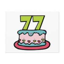 77 Year Old Birthday Cake Postcard