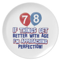 78th year old birthday designs dinner plates