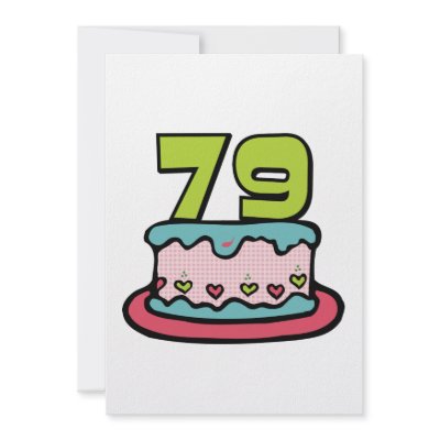 79 Year Old Birthday Cake Custom Invitations by Birthday_Bash
