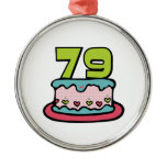 79 Year Old Birthday Cake Christmas Ornament