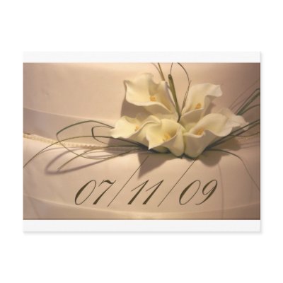 7/11/09 Calla Lily Wedding Postage Postcard by aslentz