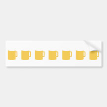 7 beer mugs icon bumper stickers