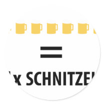 7 Bier gleich 1 Schnitzel Round Stickers