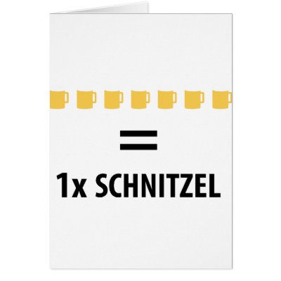 7 Bier sind ein Schnitzel icon Greeting Cards by TomaniacLines