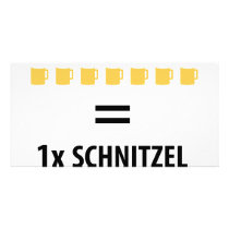 7 Bier sind ein Schnitzel icon Personalized Photo Card