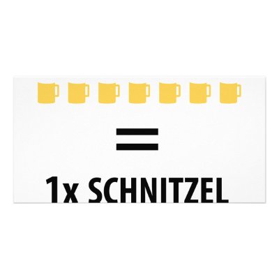 7 Bier sind ein Schnitzel icon Personalized Photo Card by TomaniacLines