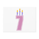 7 Birthday Candles (Pink / Purple) Post Cards