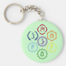 7 Chakras in a Circle Keychains