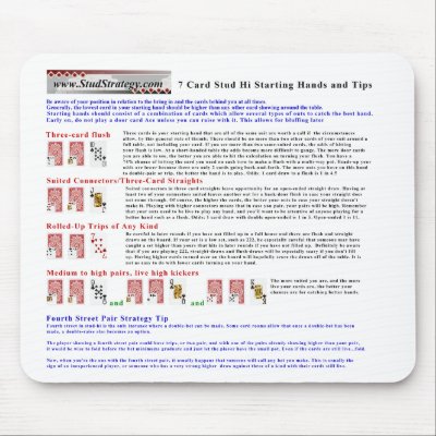7 Stud Starting Hi-Hand & Tips Mousepad by studstrategy