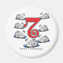 7 Swans Swimming Magnet