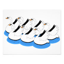 7 Swans Swimming Personalized Invitation