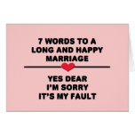 7 Words For A Long and Happy Marriage cards