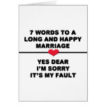 7 Words For A Long and Happy Marriage Card