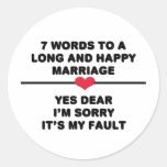 7 Words For A Long and Happy Marriage Sticker