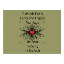 7 Words For A Long Marriage Post Cards