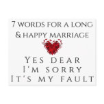 7 Words For A Long Marriage postcards