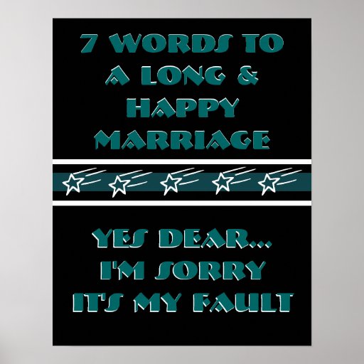 7 Words To A Long And Happy Marriage - Poster