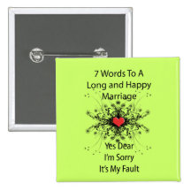 7 Words To A Long Marriage Buttons