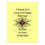7 Words To A Long Marriage Postcard