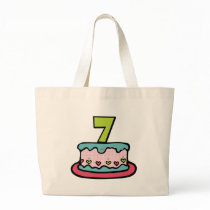 7 Year Old Birthday Cake Tote Bag