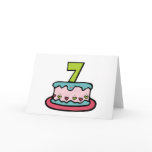7 Year Old Birthday Cake Greeting Cards