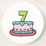 7 Year Old Birthday Cake Drink Coasters