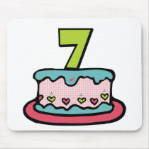 7 Year Old Birthday Cake Mouse Pad