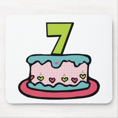 7 Year Old Birthday Cake Mouse Pad by Birthday_Bash