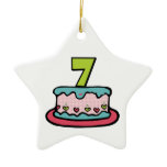 7 Year Old Birthday Cake Ornament